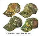 Camo/MESH SIDES Mossy Oak Realtree Camouflage Hunting Hat Cap Flex 