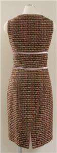 KAY UNGER DRESS AND SWEATER, SIZE 8, COLOR BROWN AND PINK  