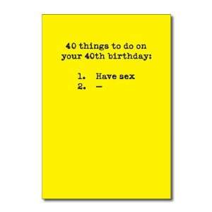  40 Things to Do Funny Happy Birthday Greeting Card: Office 