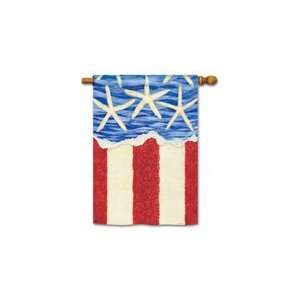 Patriotic Beach 4th of July House Flag 