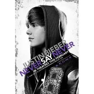  Never Say Never   Justin Bieber 27x40 Double Sided 