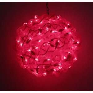  10 Red Spun Tube Light Ball 100 Lights