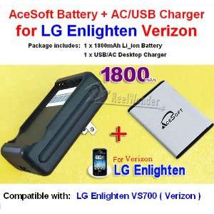  LG Enlighten Battery and Travel Dock USB AC Charger for Verizon LG 