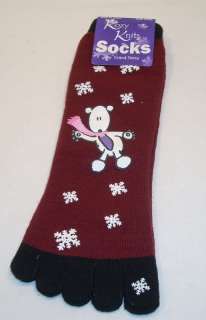 Kozy Knits Toe Socks Snowflakes Snowman Unicorn Bear  