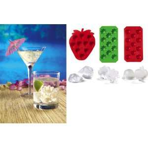 Piece Silicone Shaped Ice Cube Trays Set By Collections Etc:  