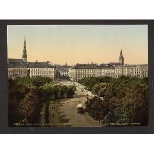   Reprint of Kalkstrasse and the promenade, Riga, Russia, i.e., Latvia