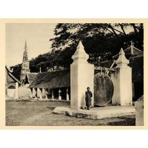  1929 Wat Pra That Lampang Luang Thailand Gong Buddhism 