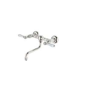 Rohl A1405/44XCPN 2 Wall Mount Bridge Lavatory Faucet W/ Crystal Cross 