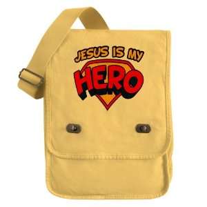    Messenger Field Bag Yellow Jesus Is My Hero 