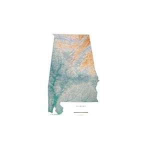  Alabama Topographic Wall Map by Raven Maps, Print on Paper 