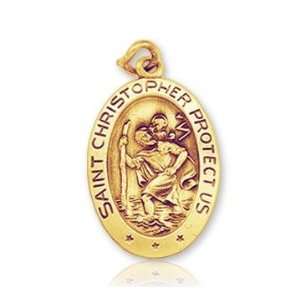   Gold Classic Oval Small St. Christopher Medal