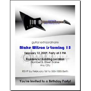 Electric Guitar Birthday Party Invitation