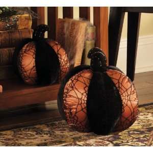   Black/Orange Spider Web Pumpkin Set By Collections Etc: Home & Kitchen