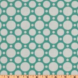  44 Wide Crazy for Dots & Stripes Large Dot Teal/White 