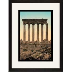  Black Framed/Matted Print 17x23, The Temple of the Sun 