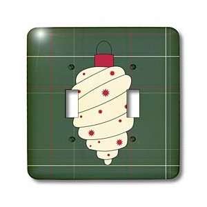   Christmas Ornament on Green Plaid Print 7   Light Switch Covers