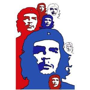  11x 14 Poster. Blue, red & white Che Guevara Poster. Decor 