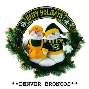   Broncos 15 Animated Musical Snowman Christmas Wreath: Home & Kitchen