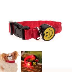   : LED Flashing Safety Pet Dog Collar Red Light   Size M: Pet Supplies