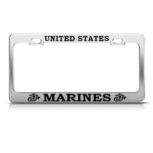   Marine Metal Military license plate frame Tag Holder: Automotive