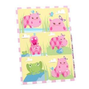  Hippo Pink   Sticker Sheet (stock 4) Party Supplies Toys 