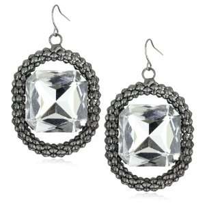    Leslie Danzis 2 Gunmetal Oversize Square Drop Earrings: Jewelry