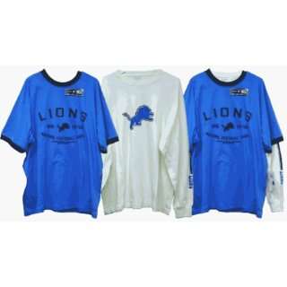  Detroit Lions Short/Long Sleeve T Shirt Combo: Sports 
