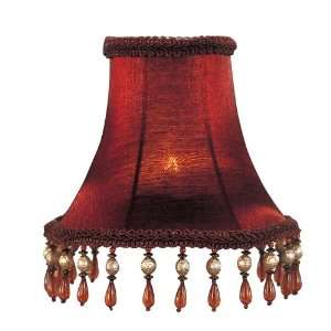  Livex S158 Chandelier Shade Red Silk Bell Clip Shade with 