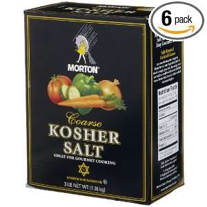 Morton Salt Kosher, 3 pounds (Pack of6) Grocery & Gourmet Food