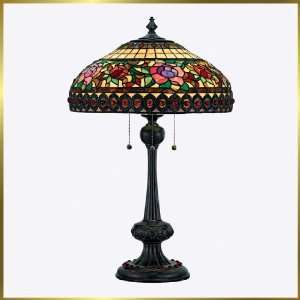 Tiffany Table Lamp, QZTF122TVA, 3 lights, Antique Bronze, 19 wide X 