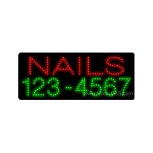  Nails Telephone Number Outdoor LED Sign 13 x 32: Sports 