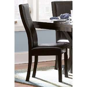  Side Chair   Dark Brown Leatherette Chair: Home & Kitchen