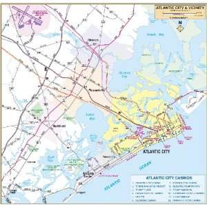   Map 762539305 Atlantic City NJ Wall Map Railed: Office Products