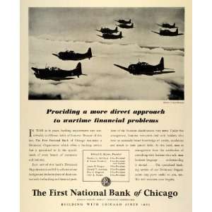  1942 Ad First National Bank Chicago Military Airplanes 