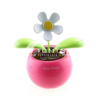 Flip Flap Solar Powered Flower Flowerpot Gift   Pink  