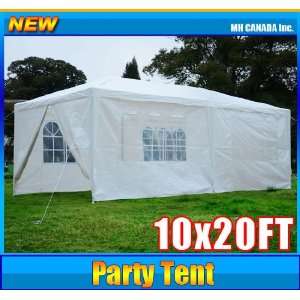  10x20FT White Gazebo Party Tent Canopy with 6 Removable 
