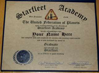 Capt Sulu Signed Star Trek Starfleet Academy Diploma  