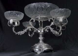 English Silver Plate Rococo Dish Epergne Centrepiece Plated  