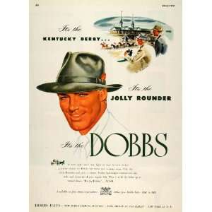  1947 Ad Kentucky Derby Dobbs Jockey Suede Hatter Horses 