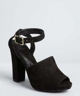 Diane Von Furstenberg black suede Rebel heeled sandals