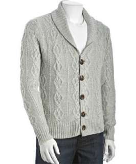 style #315617601 granite cable knit cotton cashmere shawl collar 