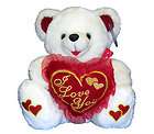   Day Gift Teddy Bear Plush with I Love You Heart n Red Ribbon NEW