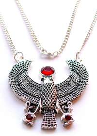 Silver AmunRA Egyptian RA Sun God Pendant Necklace  