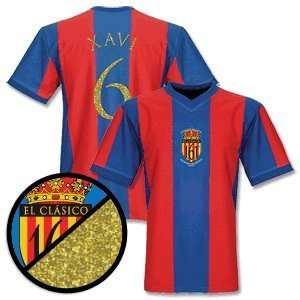  Barcelona El Clásico Retro Shirt (V neck) + Xavi 6 