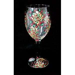    Christmas Trees Design   Wine Glass   8 oz.: Sports & Outdoors