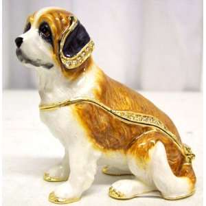   : St. Bernard Dog Jeweled Trinket Box Saint Bejeweled: Home & Kitchen
