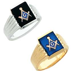 Mens Sterling Silver Gold Masonic Freemason Mason Ring  