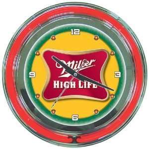    Miller High Life 14 Inch Neon Wall Clock: Patio, Lawn & Garden