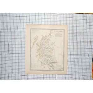  WALKER ANTIQUE MAP 1834 ANCIENT BRITAIN SCOTLAND