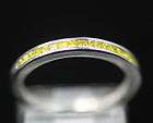 Princess Cut Yellow Canary Diamond Ring Band in Sterling Silver